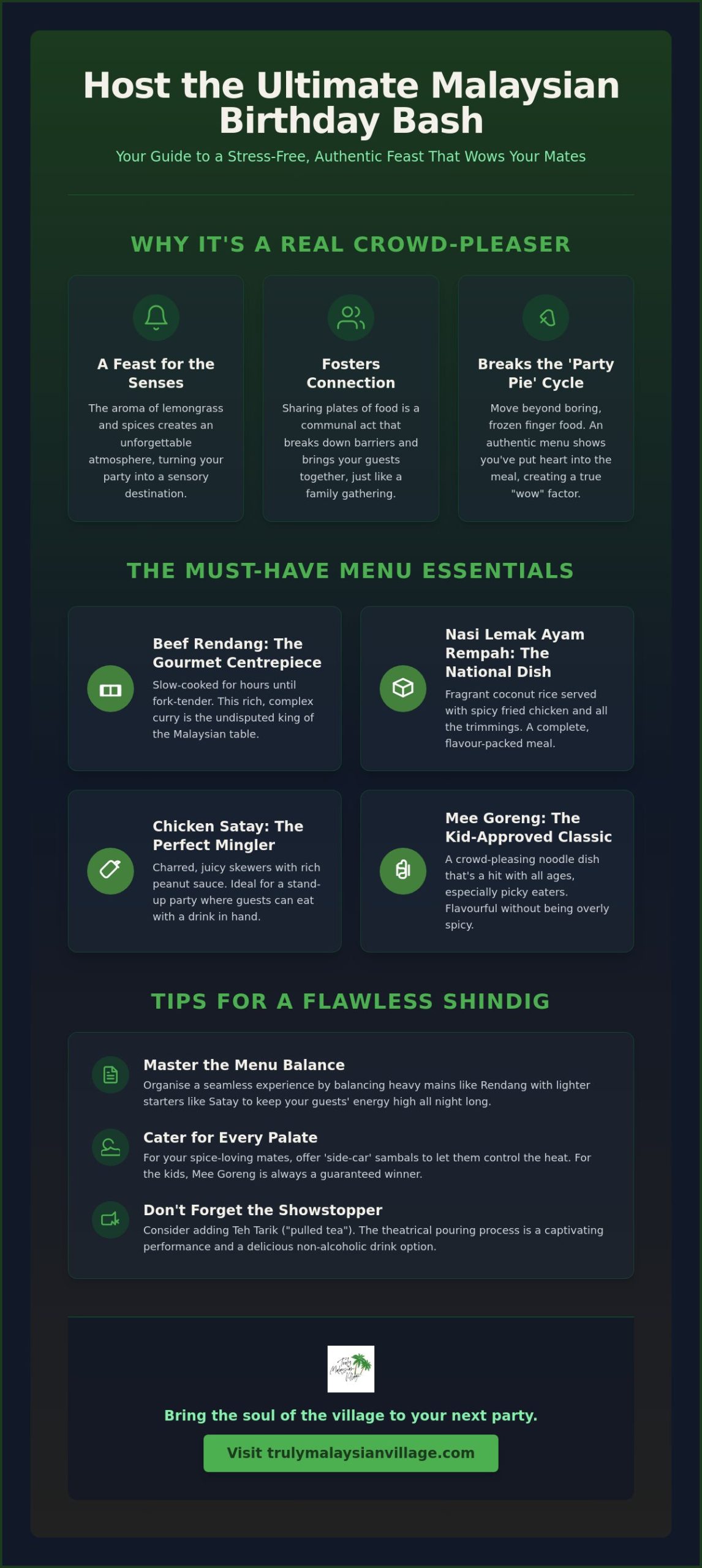 Birthday Party Catering Menu: Crafting an Authentic Malaysian Feast for Your Next Shindig