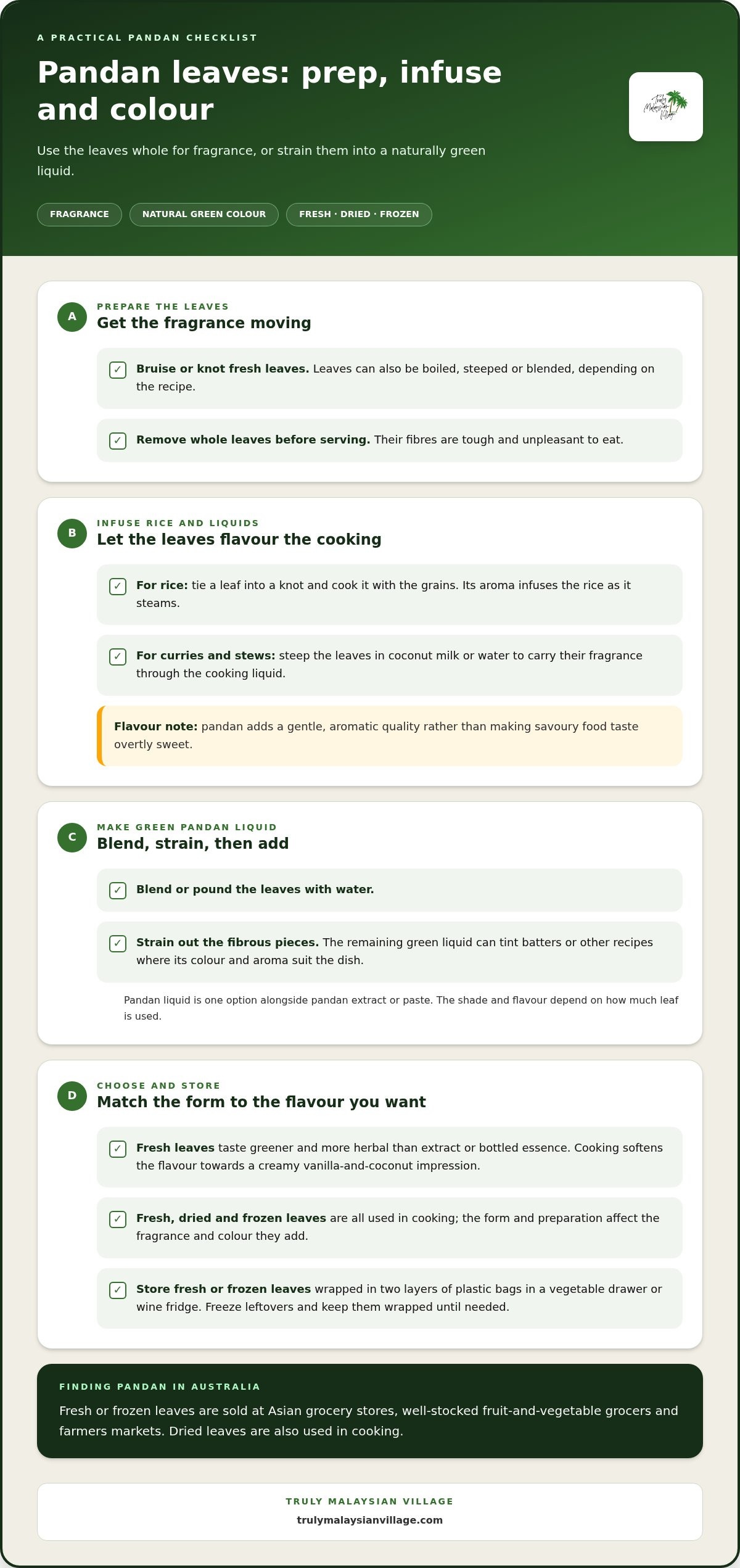 Pandan Taste and Uses in Rice, Curries, Desserts and Cakes